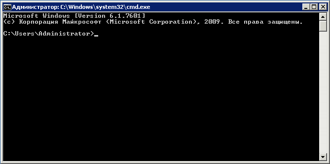 Command prompt window in Windows Server